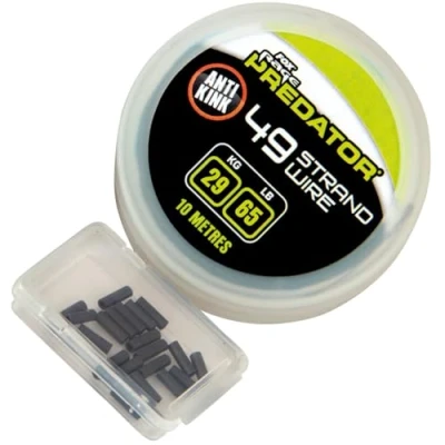 Immagine di Fox Rage Predator 49 Strand Steel Wire 29kgs/65lb (10m) With Crimps Size 1 (20 pezzi) Terminali per predatori