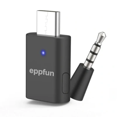 Immagine di eppfun Bluetooth Adattatore Audio USB C per PS5/Switch/PC/MAC, aptX Adaptive/aptX LL/aptX HD Wireless 5.2 Trasmettitore con mini Mic