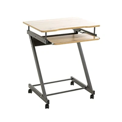 Immagine di HAKU Möbel Tavolo per computer su rotelle antracite, rovere, MDF, metallo Dim. L 60 cm x A 75 P 49 cm, Stile Moderno