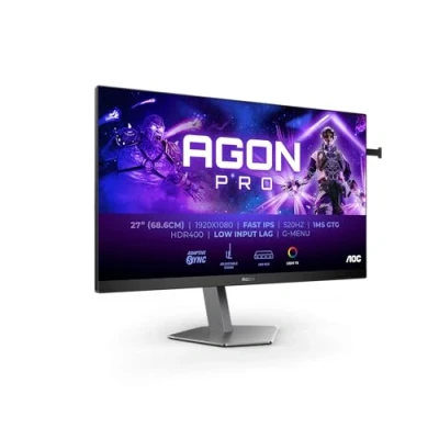 Immagine di AOC Agon PRO AG276FK Monitor gaming FHD da 27 pollici, 520 Hz, 1 ms GtG, Adaptive Sync., G Sync comp., HDR400 (2x HDMI, 1x DisplayPort 1.4, USB Hub) nero/grigio