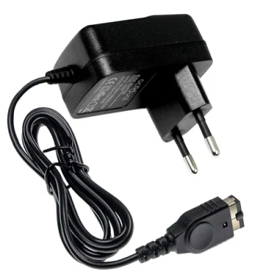 Immagine di OcioDual Caricabatteria Muro Trasformatore 2 Pin EU Nero Compatibile con DS Game Boy Advance SP NDS GBASP Alimentatore di Rete Caricatore Europlug