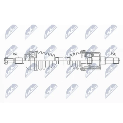 Immagine di NTY NPW FR 101 Albero motore / Semiasse Assale anteriore Sx 660 94 FORD: KUGA 2