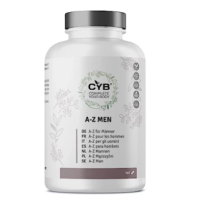 Immagine di CYB Multivitaminico Completo per Uomo 365 Compresse 1 Anno di Fornitura al Giorno Contiene Vitamina D C Magnesio B12 e Ferro Integratore Quotidiano