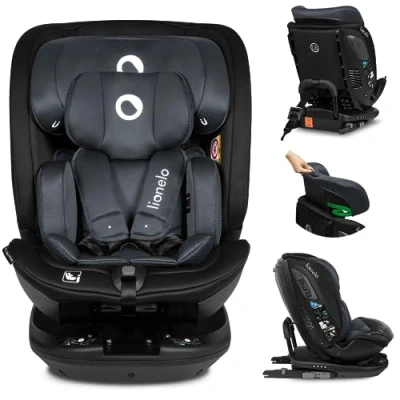 Immagine di LIONELO Bastiaan RWF Seggiolino Auto per Bambini 0 36 kg Rotante 360 ISOFIX I Size l&#039;Ultimo Standard Montaggio Avanti e Retro Protezione Laterale Regolatzione completa (BASTIAAN SIZE, Nero Carbon)