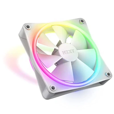 Immagine di NZXT F120 RGB Duo RF D12SF W1 Ventola a due lati da 120 mm 20 LED indirizzabili individualmente Flusso d&#039;aria e pressione statica bilanciati Controllo PWM Bianco