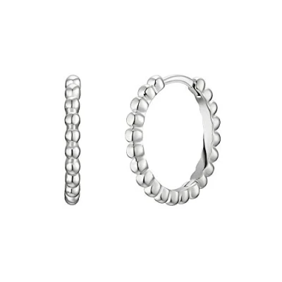 Immagine di Noelani Creoles 925 Gioielli all&#039;Orecchio da Donna in Argento Sterling, 1.4 cm, Argento, Confezione Regalo, 2031668, cm
