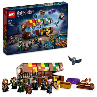 Immagine di LEGO Harry Potter Il Baule Magico di Hogwarts, Idea Regalo Personalizzabile con le Minifigure, Stemmi Case dei Film, Cappello Parlante e Gufo, Giochi per Bambini Bambine da 8 Anni in su 76399
