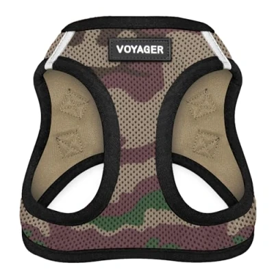 Immagine di Voyager Step in Air Pettorina per cani rete resistente alle intemperie, riflettente, anti tiro, di taglia piccola, media e gatti, sicura con chiusura velcro, fibbia, doppi anelli a D,