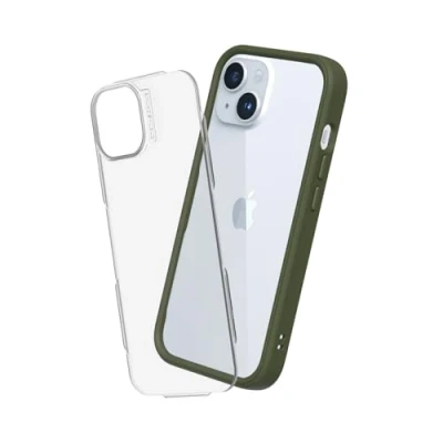 Immagine di RhinoShield Modular Case Compatible with [iPhone 15] Mod NX Customizable Shock Absorbent Heavy Duty Protective Cover 3.5M / 11ft Drop Protection Camo Green
