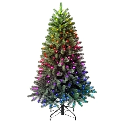 Immagine di Twinkly Albero Regale Preilluminato di Natale Artificiale a LED controllato da App con 270 RGB (16 Milioni Colori) Decorazione Natalizia Intelligente per Interni Verde, 1,5 Metri