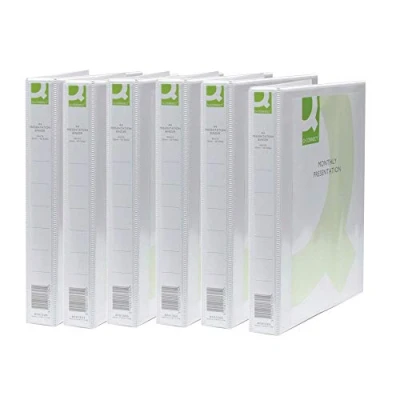 Immagine di Q Connect Raccoglitore a 2 anelli, colore: bianco Set di 6