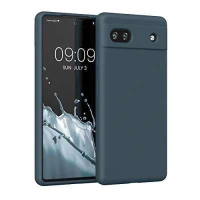 Immagine di kwmobile Cover per Google Pixel 6a Custodia Back Case Smartphone in Silicone TPU Protezione Gommata ardesia scuro