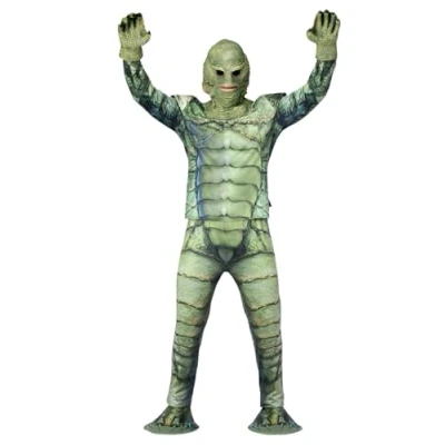 Immagine di SMIFFYS Costume Creatura dalla Laguna Nera Universal Monsters, Top, pantaloni, maschera in lattice e guanti