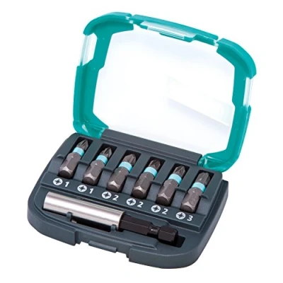 Immagine di wolfcraft Bit box con impronta a croce (PZ 13), 7 pezzi I 2977000 6 inserti Solid di diverse dimensioni, portainserto incluso
