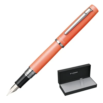 Immagine di PLATINUM Procyon PNS 5000#25 Penna stilografica/spessore: F fine/colore: arancione cache/fatto a mano, con confezione regalo