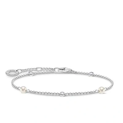 Immagine di Thomas Sabo Bracciale in Argento Sterling 925, con Pietre Bianche, Lunghezza 16 19 cm