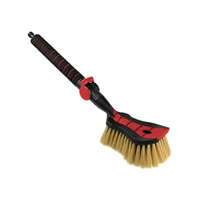 Immagine di ToM PaR Spazzola di Lavaggio ad Acqua I Autolavaggio con Collegamento all&#039;Acqua Sgancio rapido per l&#039;acqua Setole morbide, Fini e Delicate Impugnatura Comoda Coche Lunghezza: 54 cm Rosso