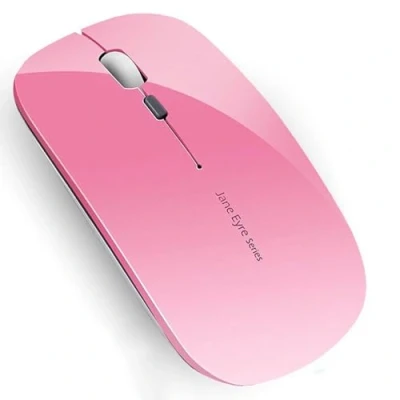 Immagine di Uiosmuph Q5 Mouse Wireless Ricaricabile, Senza Fili Silenzioso 2,4G 1600DPI Portatile da Viaggio Ottico con Ricevitore USB per Windows 10/8/7/XP/Vista/PC/Mac (Rosa)