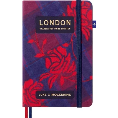 Immagine di Moleskine LUXE Taccuino London City con Contenuti di Viaggio, Copertina Rigida in Tessuto e Chiusura Elastico, Formato Pocket 9 x 14 cm
