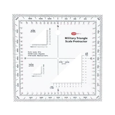 Immagine di MONOJLY Goniometro Pratica Scala di Mappa topografica in Stile Militare MGRS USNG Coordinate Militari per Avventure Navigazione Marittima/terrestre