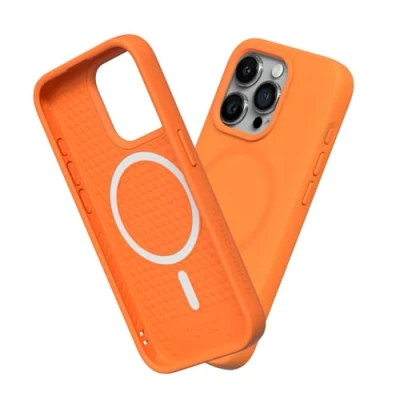 Immagine di RhinoShield SolidSuit Case Compatible with Magsafe for [iPhone 15 Pro Max] Shock Absorbent Slim Design Protective Cover Premium Matte Finish 3.5M / 11ft Drop Protection Neon Orange
