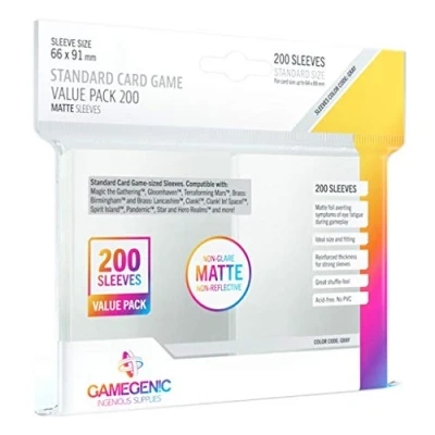 Immagine di ggs10111ml 200 standard size matte sleeves value pack clear