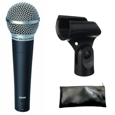 Immagine di PROEL EIKON DM580 Microfono dinamico cardioide, cablato, senza interruttore switch on/off, adatto per voce, canto, karaoke, palco, sala prove, Nero