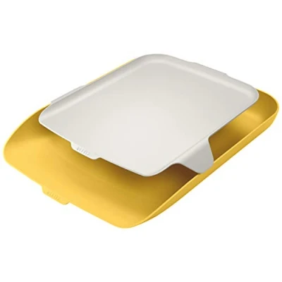 Immagine di Leitz A4 52590019 Set di 4 cestini per lettere con organizer, colore: Giallo caldo