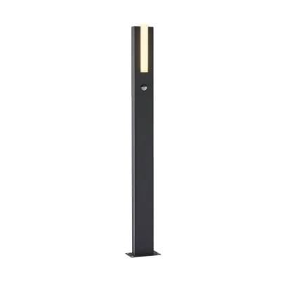 Immagine di Lucande lampada da esterni &#039;Virgalia&#039; con sensore di movimento (Moderno) colore Nero, in Alluminio (1 luce, lampadina inclusa) Lampioncino, paletto luminoso, viale, lampioncino