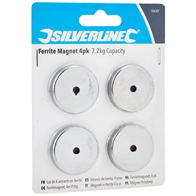 Immagine di Silverline 106307 Set di calamite in ferrite, 7,2 kg, 4 pz.