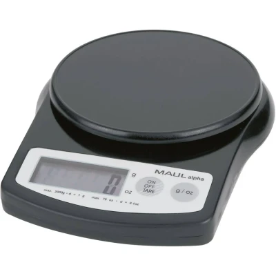 Immagine di Maul MAULalpha 2000G 16420 90 Bilancia per lettere Portata max. 2 kg Risoluzione 1 g a batteria Nero
