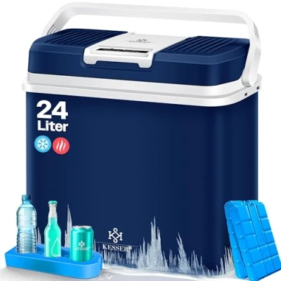 Immagine di KESSER® Frigobox da 24 litri RAFFREDDA e RISCALDA frigo box termoelettrico 12 volt 230 con 2 batterie di raffreddamento Mini per Auto campeggio EEK A+++