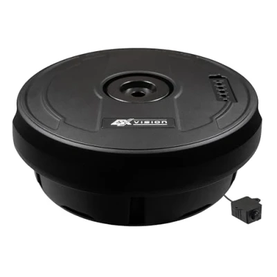 Immagine di ESX V1100Av2 28 cm (11&quot;) Basso attivo per ruota di scorta con alloggiamento in alluminio massiccio Classe A/B Power 300 Watt e telecomando compatto cavo