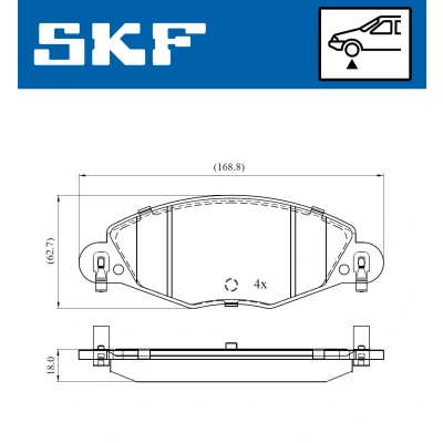 Immagine di SKF VKBP 80447 E Kit pastiglie freno Con contatto segnalazione usura CITROËN: C5 I Station Wagon