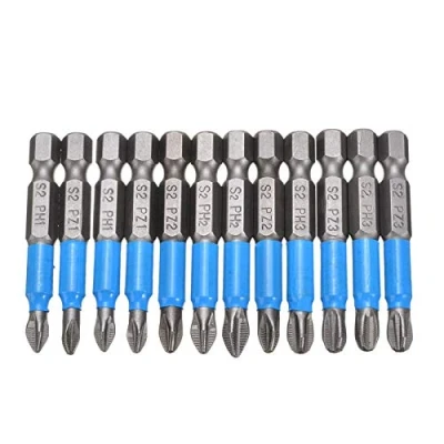 Immagine di 12 Pz Cacciavite Magnetico Bit PH1 PH2 PH3 PZ1 PZ2 PZ3 Impact Drill 1/4 Hex Shank Trapano Elettrico