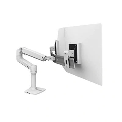 Immagine di Ergotron LX Dual Arm Direct Desk Mount 2 vie Supporto da tavolo per monitor 38,1 cm (15) 63,5 (25) Bianco Regolabile in altezza, Ruotabile, Inclinabile,