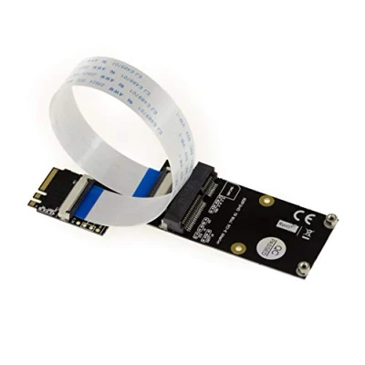 Immagine di KALEA INFORMATIQUE Estensione riser da Mini PCIe A M2 e Key per il montaggio di una scheda miniPCIe WIFI Bluetooth in uno slot Key. Fornita con tappetini 10, 20 30 cm.