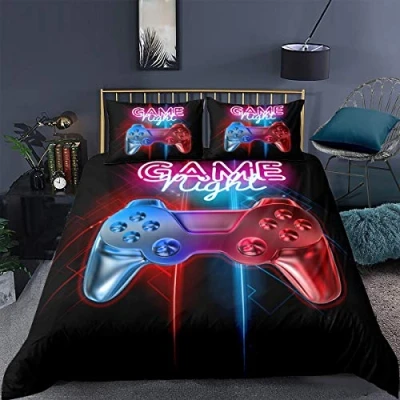 Immagine di Set copripiumino stampato per giocatore multicolore gamepad di biancheria da letto controller videogiochi bambini Ragazzi,della camera lusso 200X200cm