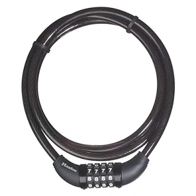 Immagine di Master Lock 8119EURD Lucchetto Bici con Combinazione, Nero, 15.2 cm x 8.8 2.4