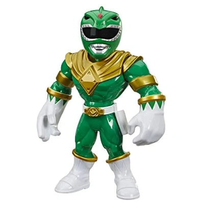 Immagine di Power Rangers Playskool Heroes Mega Mighties Green Ranger 25 cm, giocattolo da collezione Mighty Morphin, per bambini dai 3 anni in su