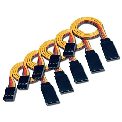 Immagine di VUNIVERSUM Mr. Stecker Modellbau®, 5 pezzi, 15 cm, 22 AWG, cavo di prolunga da maschio a femmina JR Graupner Futaba femmina, RC 3 PIN