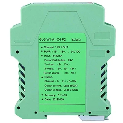 Immagine di Isolatore di segnale DC/DC distributore 4 20mA DC 24 V 1 Ingresso 2 Uscita Tensione Convertitore corrente (#2)