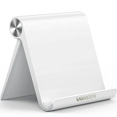 Immagine di UGREEN Porta Tablet Telefono, Supporto da Tavolo Regolabile, Compatibile con iPad Air/Mini, Galaxy Tab S9 S8, Switch, iPhone 16 15 14 13, S24 Ultra e Altri 4&#039;&#039; a 11&#039;&#039;, Bianco