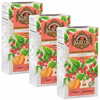 Immagine di BASILUR Fruit Infusions Tè decaffeinato alla frutta con aroma di lampone e limone 25x2g (x3)