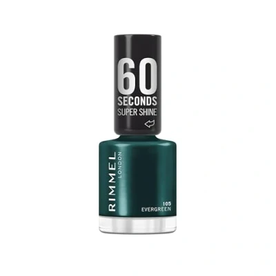 Immagine di Rimmel 60 Seconds Super Shine Smalto, 105 Evergreen, Smalto asciugatura rapida, Colore vibrante, A lunga tenuta, 8 ml