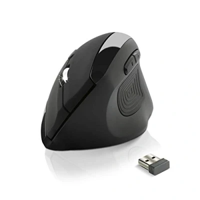 Immagine di NEWWAY mouse Verticale Senza Filo A4 3200 DPI Ergonomico Prevenzione contro le sindromi del e l&#039;epicondilite Nano ricevitore integrato 10 M