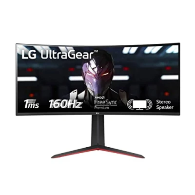 Immagine di LG 34GP63AP UltraGear Gaming Monitor 34&quot; QHD UltraWide Curvo LED VA HDR 10, 3440x1440, 1ms, AMD FreeSync Premium 160Hz, Audio Stereo 14W, HDMI 2.0 (HDPC 2.2), Display Port 1.4, Flicker Safe, Nero