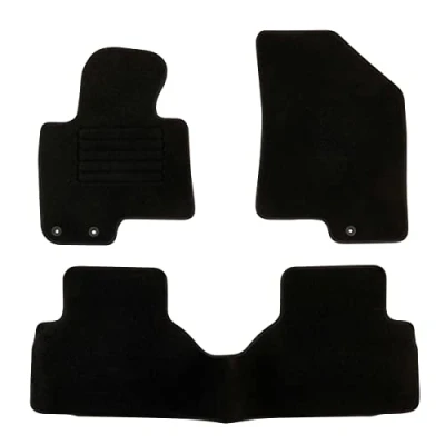 Immagine di DBS 1765701 Tappetini Auto Su Misura pianale 3 Pezzi Antiscivolo Moquette nera 900g/m² Finitura Velluto Gamma Star