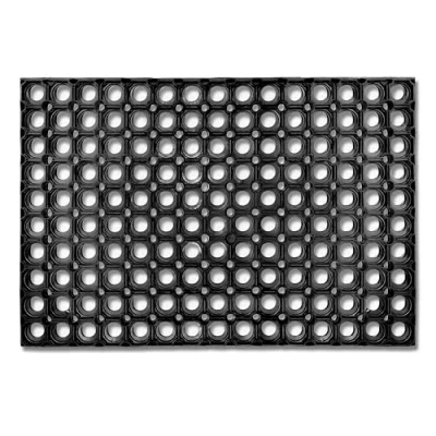 Immagine di zerbino in gomma nera antiscivolo 80x120 cm resistente esterno tappetino antisporco