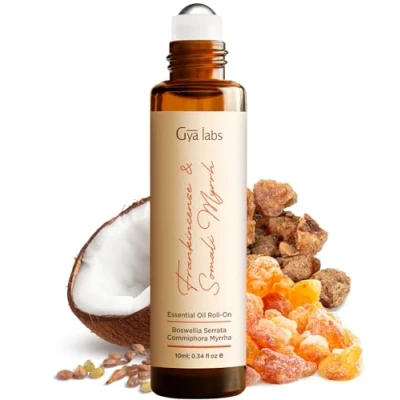 Immagine di Gya Labs Roll On con olio essenziale di incenso e mirra (10 ml) Profumo profondo terroso